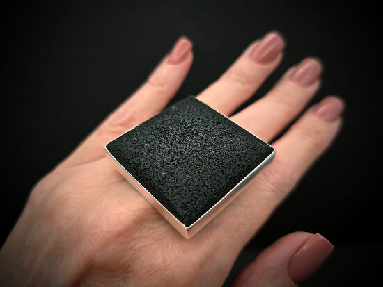 Sudraba gredzens ar lavu, Ø17,5-19