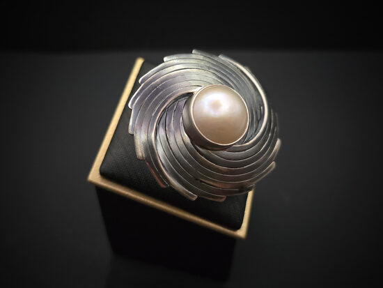 VIRPULIS, Sudraba gredzens ar pērli, Ø18-21