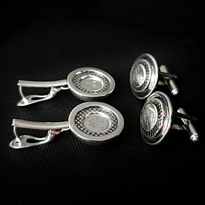 Sterling silver earrings and cufflinks for the 25th wedding anniversary - silver anniversa