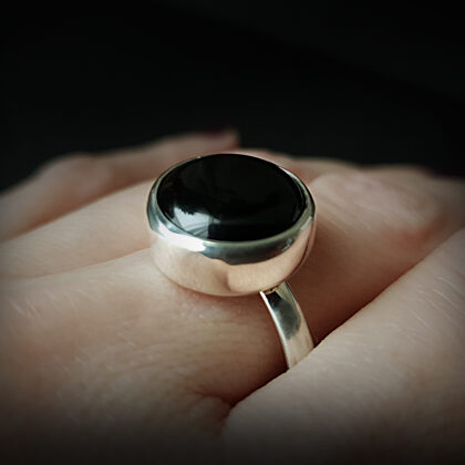 Sterling silver ring with onyx