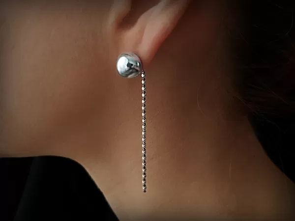 Серебряные серьги (два в одном)